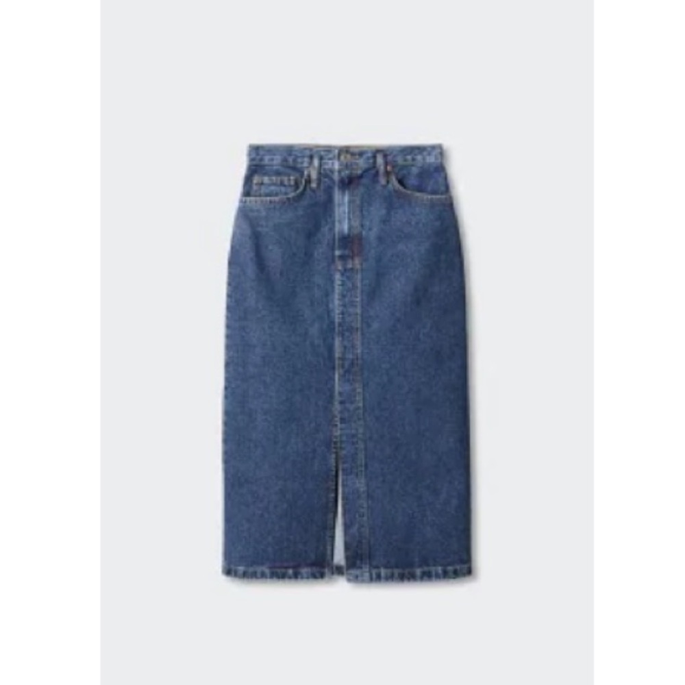 MANGO - Denim Midi Skirt